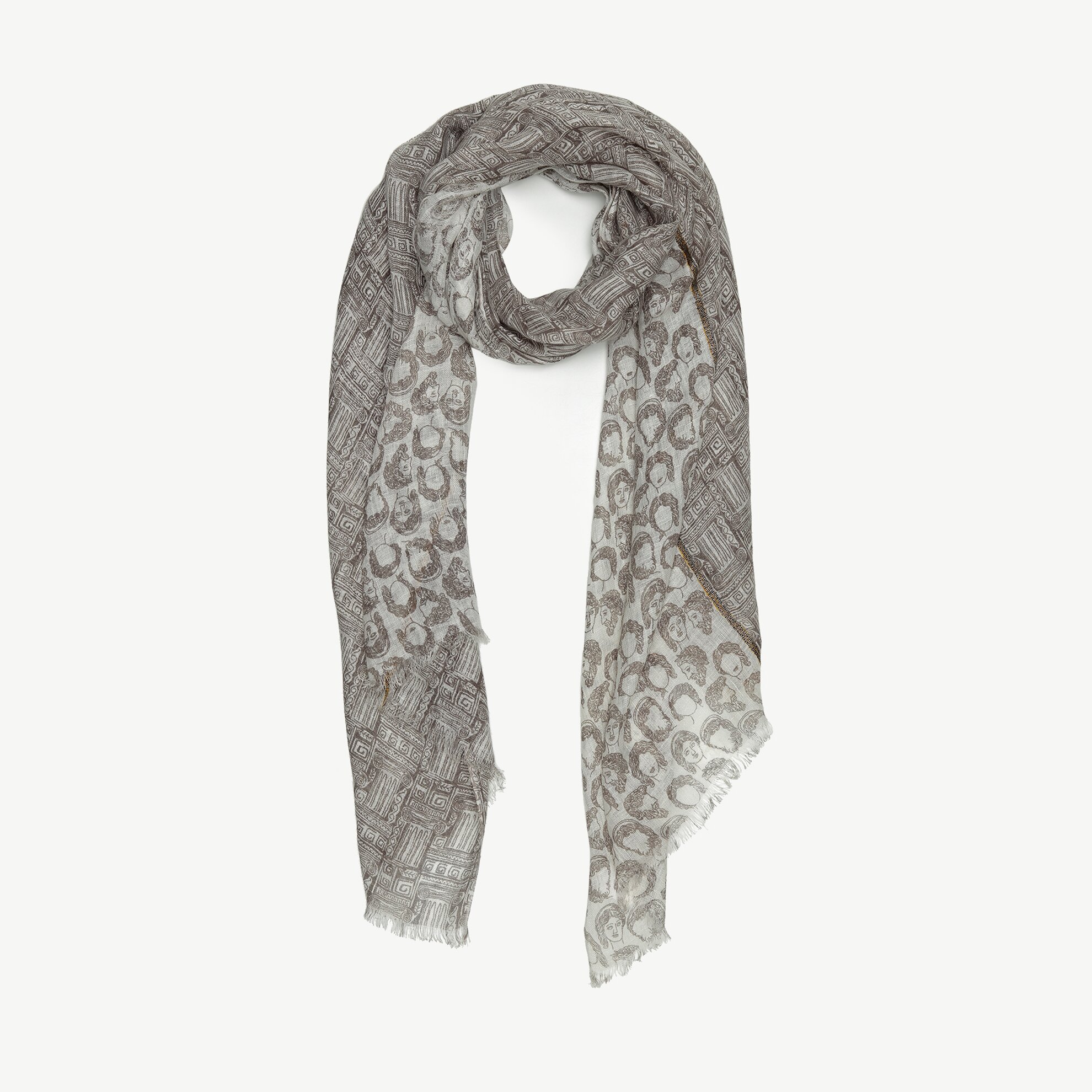 grey linen scarf