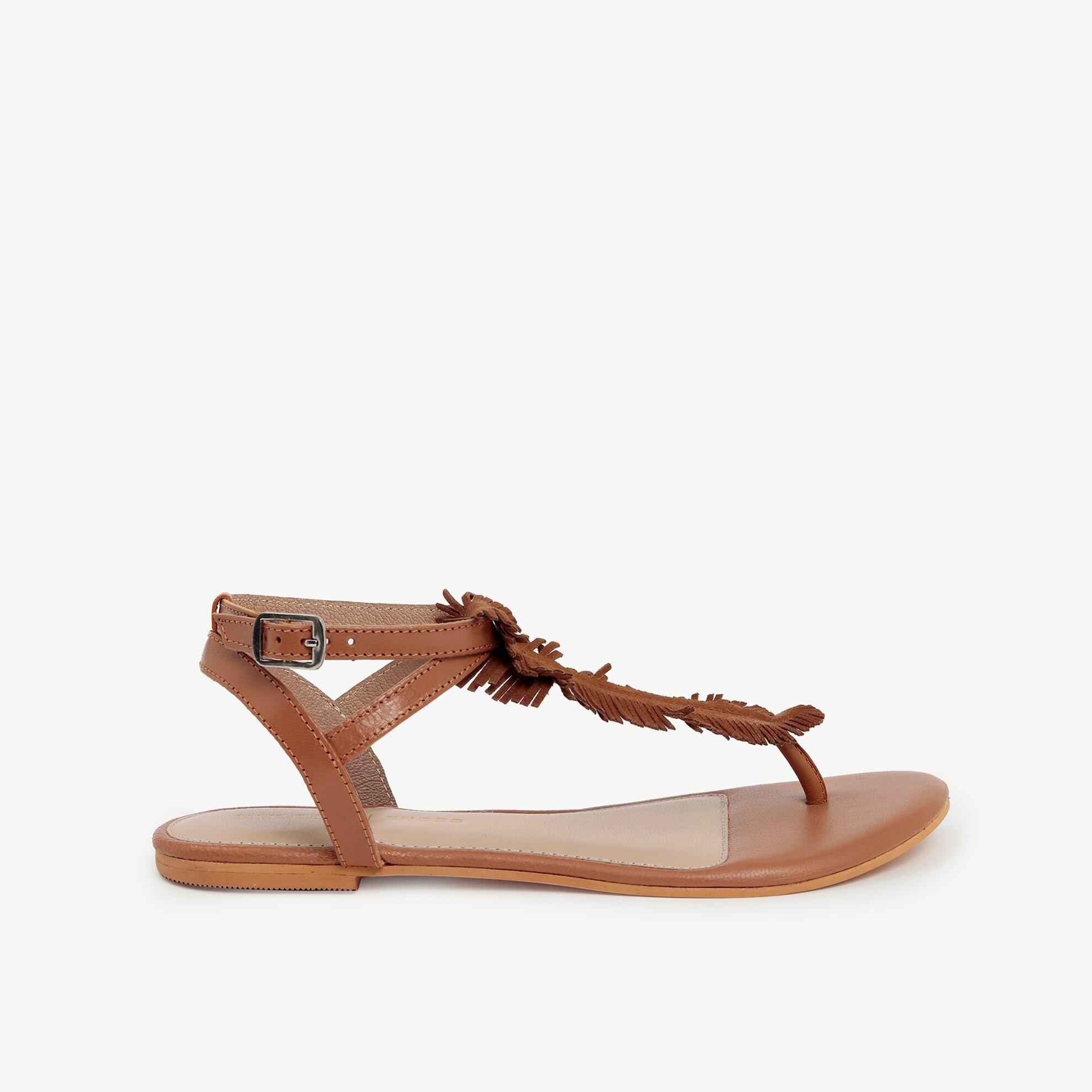 Ankle Tie Toe Post Leather Sandals