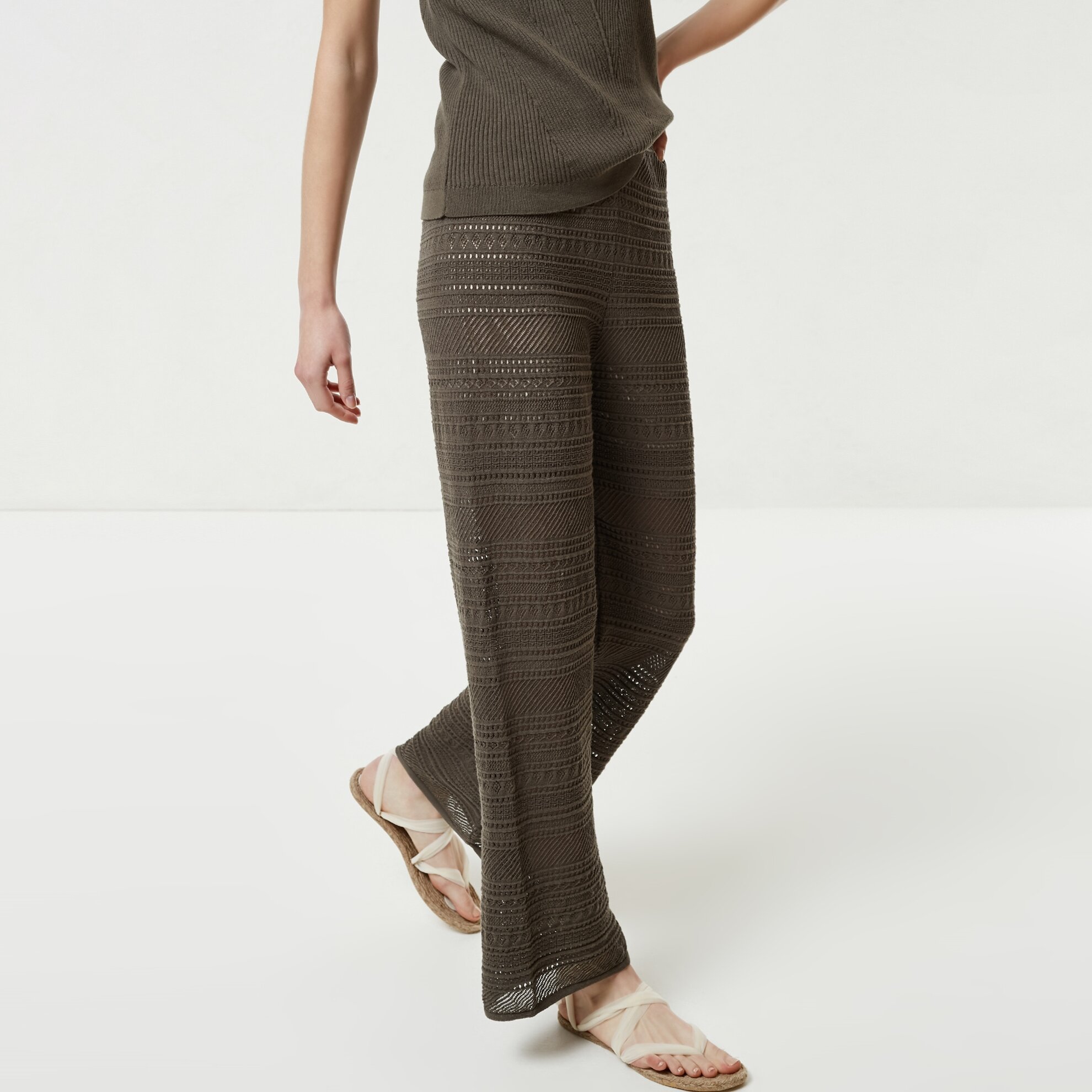 Textured Knitwear Trousers