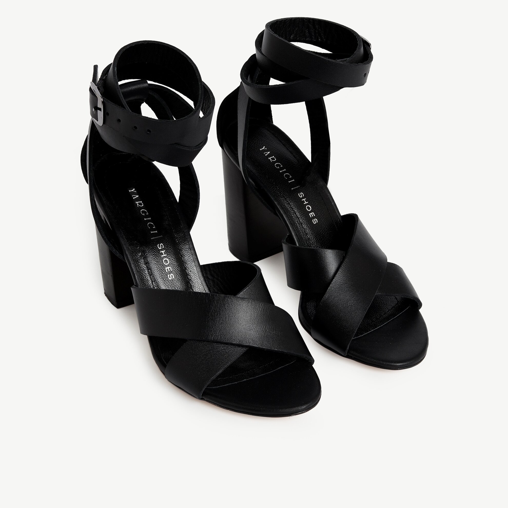 Ankle Tie High Heel Leather  Sandals