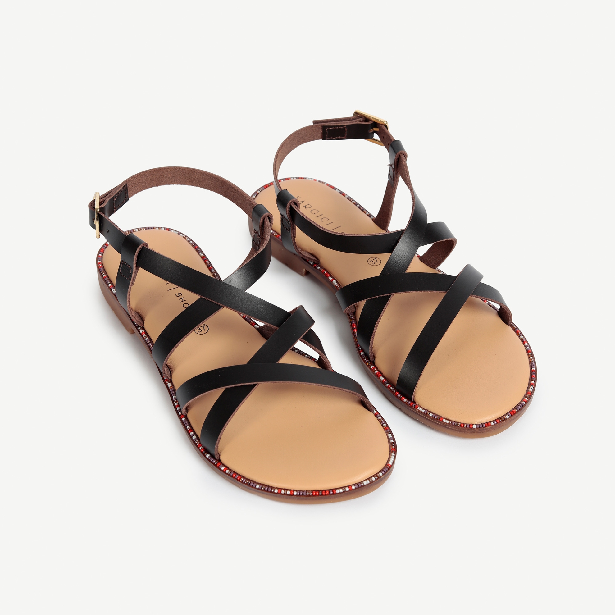 Leather Sandal With Beaded Outsole