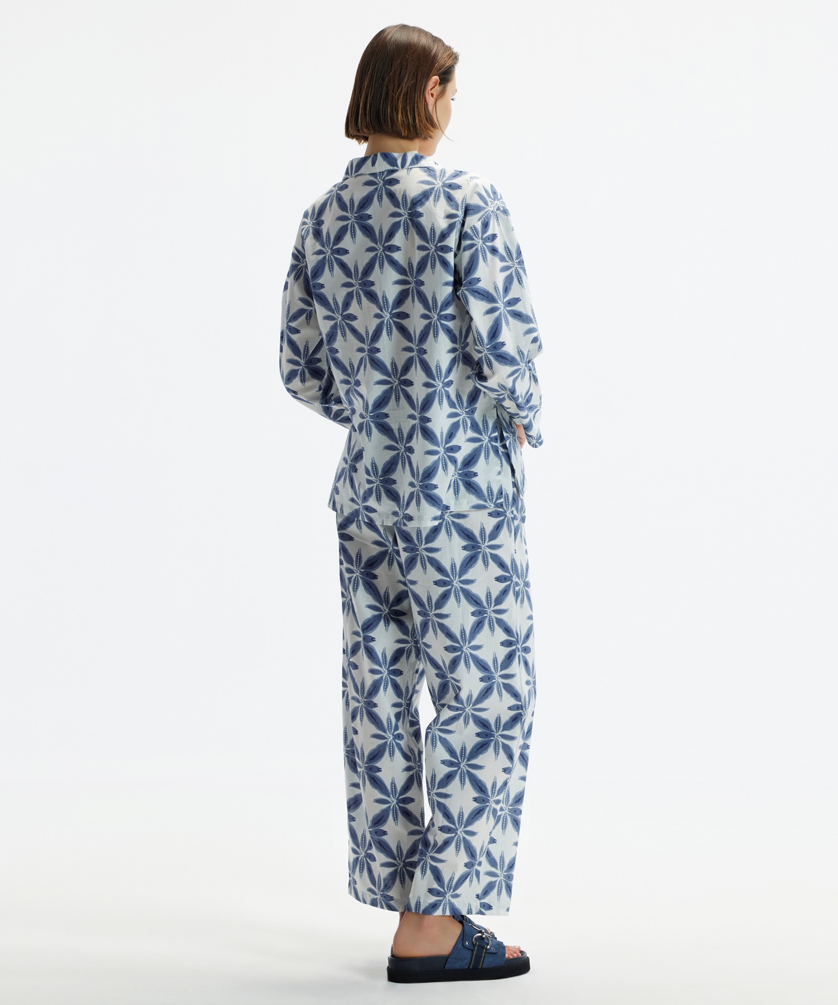 Uzun Kollu Ceket Yakalı Pijama Gömlek