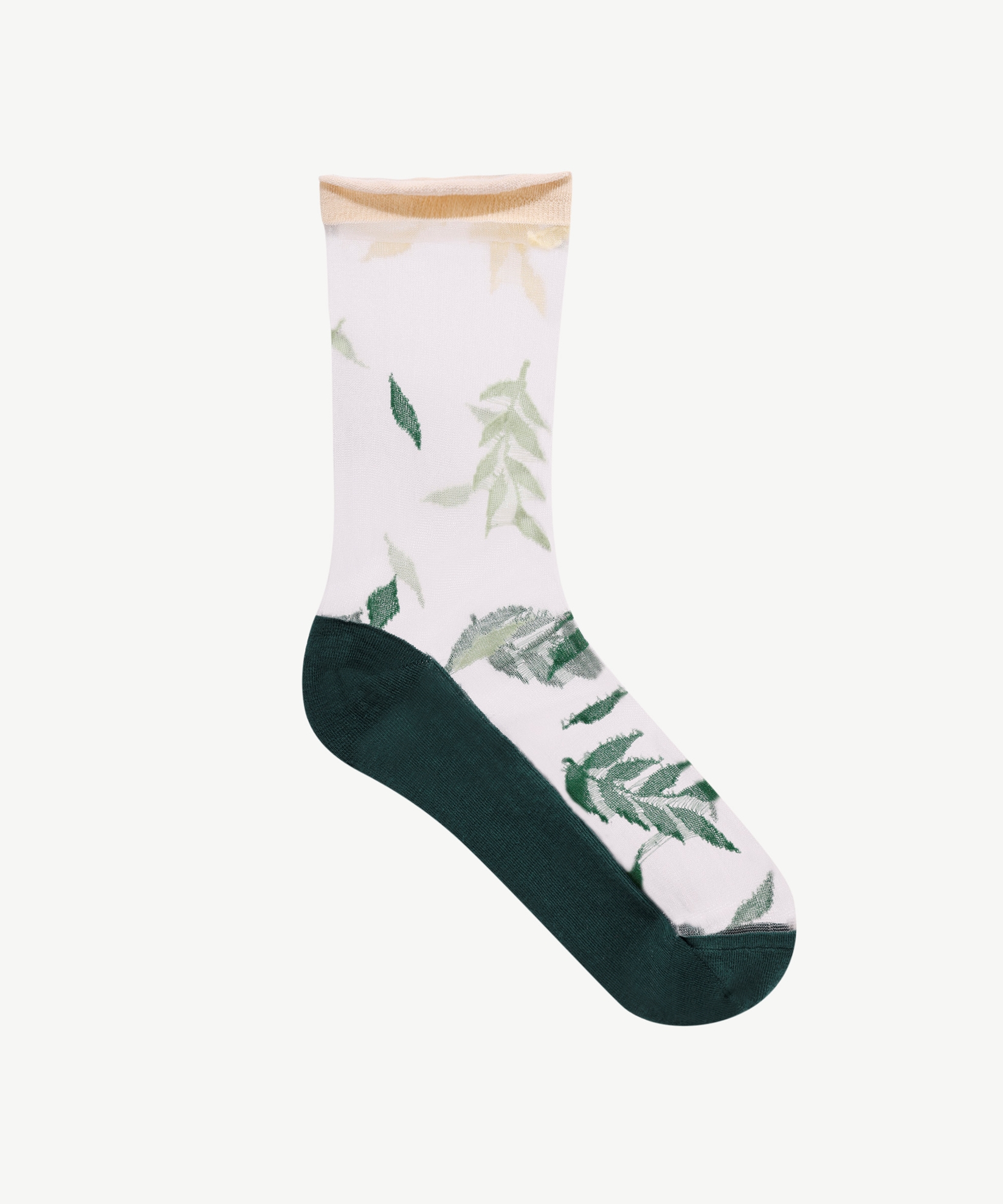 Yaprak Desenli Tül Çorap