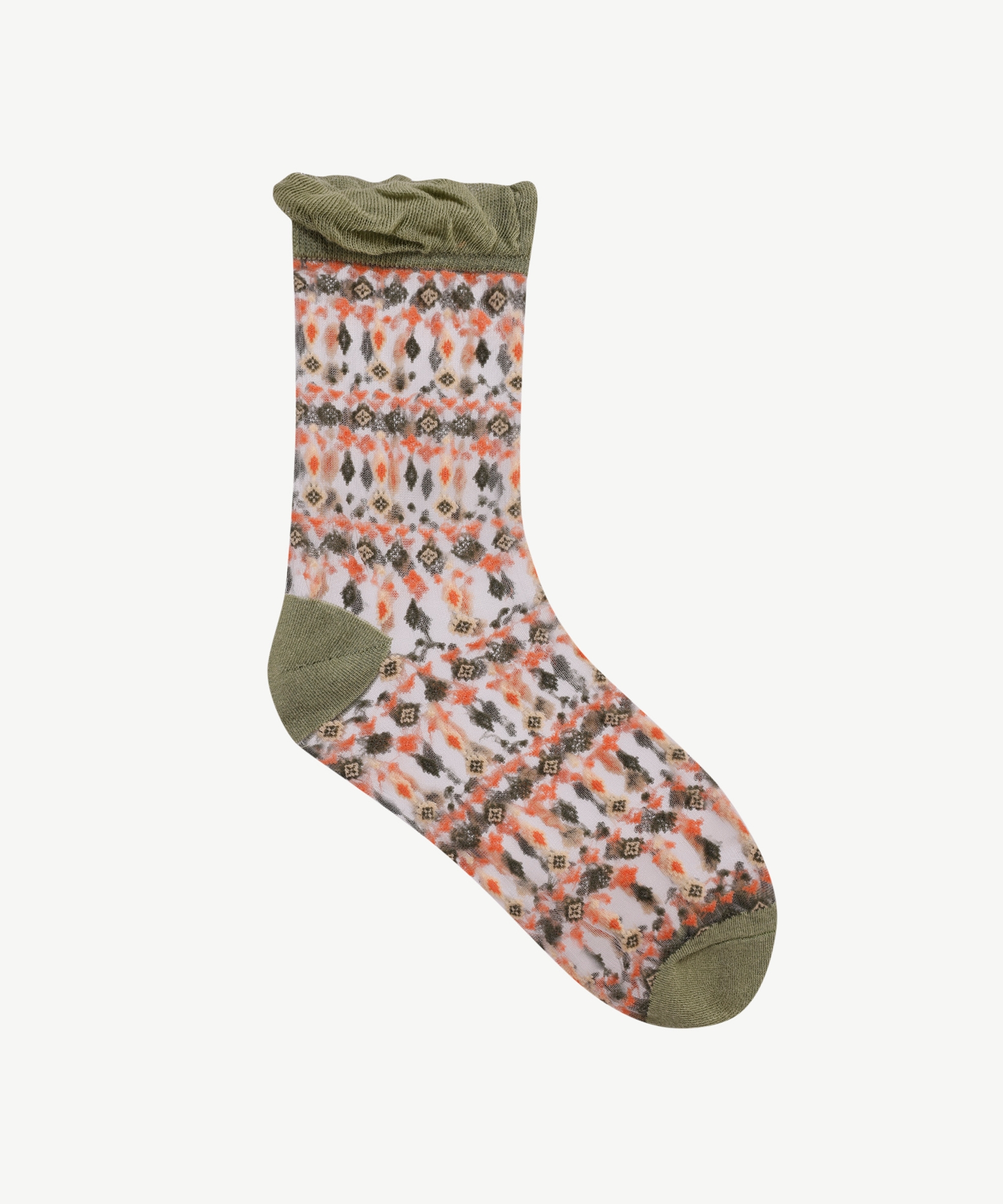 Etnik Çiçek Desenli Çorap