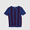 Vertical Striped Short Sleeve Tricot
