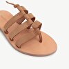 Multi Strap Toe Post Suede Leather Flat Sandals