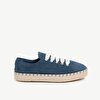 Suede Leather Sneaker With Jute Woven Outsole