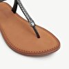 Ankle Tie Toe Post Metallic  Leather Sandals