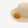 Ponpon Detaylı Hasır Şapka
