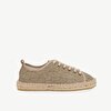 Laced Espadrille With Leave Printed Fabric