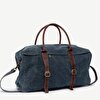 Leather Detailed Canvas Travel Bag